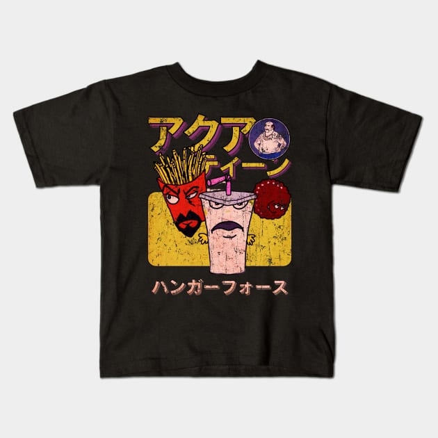 Aqua Teen Hunger Force  Japan Vintage Look Fan Art Design Kids T-Shirt by We Only Do One Take